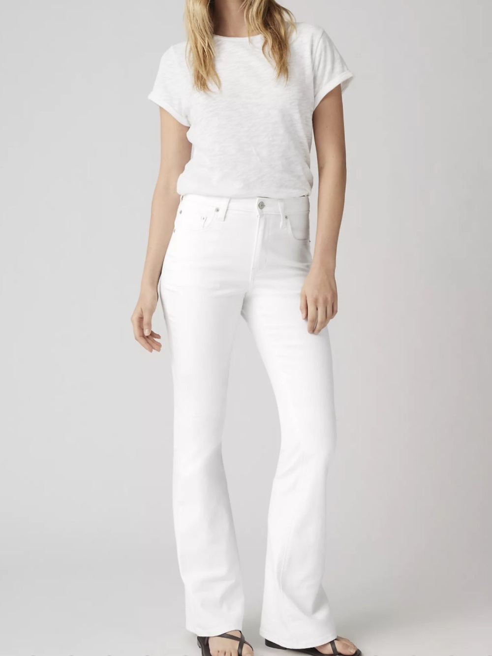 Levi’s Women’s 726 High-Rise White Flare Jeans